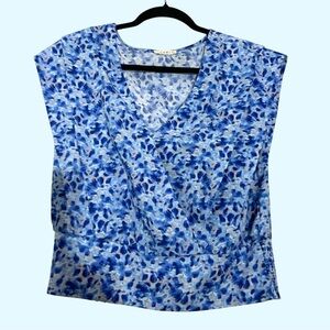 Kori Blue and White Patterned Blouse